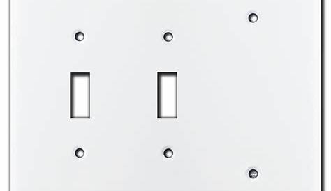 Over Sized Jumbo Smooth White Three Gang Switch Plate Two Toggle