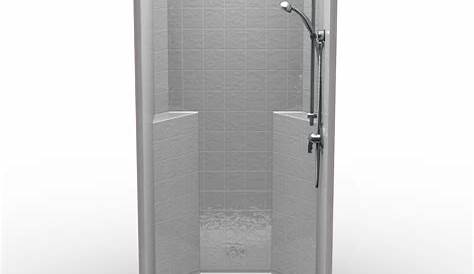 Single-Piece Curbed 36" x 36" x 78 1/4" Shower | Curbed Threshold, 5 1/