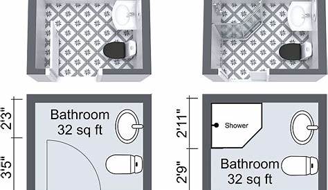 3 x 5 powder room layout - Google Search | Small bathroom dimensions