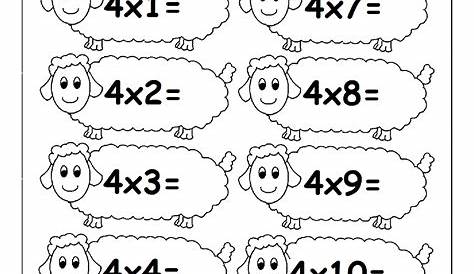 4 Times Table Worksheets Printable | Activity Shelter