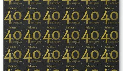 Black And Gold Confetti 40th Birthday Wrapping Paper | Zazzle.com