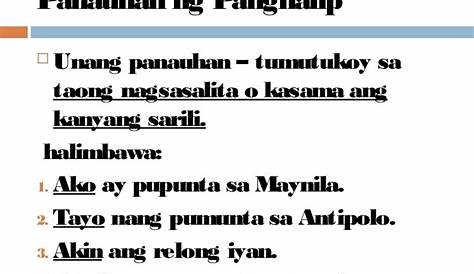 Halimbawa Ng Panghalip Panao Sa Pangungusap - mga paksa