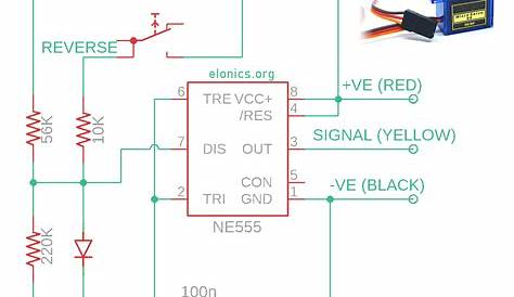 Simple 555 timer based servo controllers for control systems