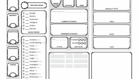 5Th Edition Character Sheet Pdf