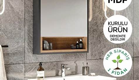 Euroser ® Göksu 65 cm Etajerli Beyaz Banyo Dolabı Lavabosu