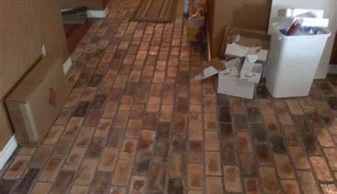 distressed brick flooring. Brick floor kitchen, Brick floors