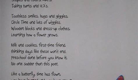 Preschool goodbye Poems