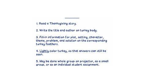 A Turkey For Thanksgiving Story Elements