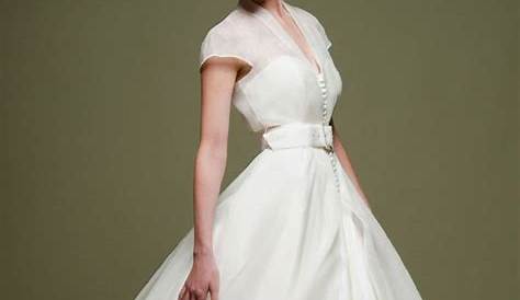 1950s vintage | Wedding dress organza, Short wedding dress, Tea length