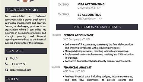 Accountant CV | Template and Examples | Renaix.com