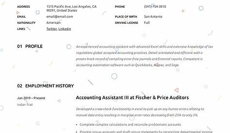Accounts Assistant - Resume Samples and Templates | VisualCV