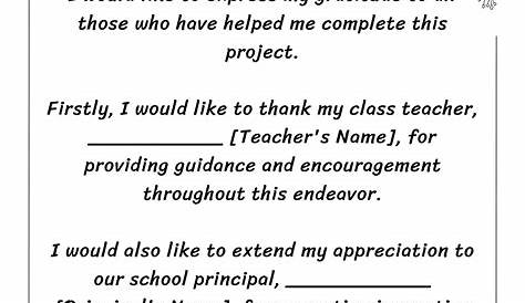 Acknowledgement For Project Class 10 Icse - How To Make Projects For