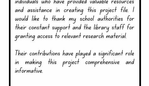 Acknowledgement For School Project