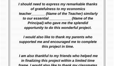 example of acknowledgement for project - Emma Grant