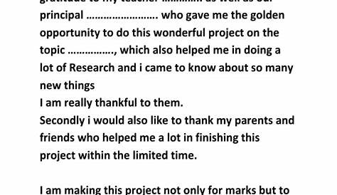 Acknowledgement For Project