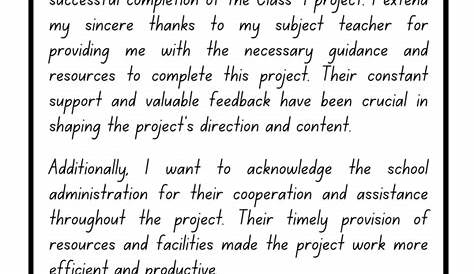 Acknowledgement For Project Class 10 Icse - How To Make Projects For