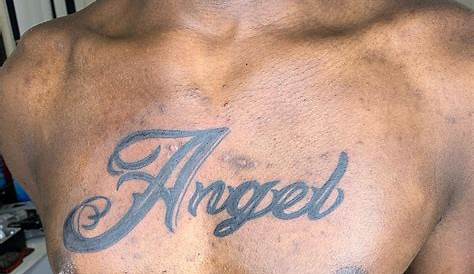 Custom script tattoo on the chest - Chronic Ink