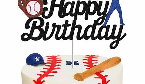 Amazon.com: AHAORAY Baseball Happy Birthday Cake Topper - Black Glitter