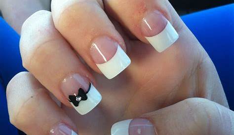 Acrylic French Nails Designs With Design And Jewel Stylish Art Nail