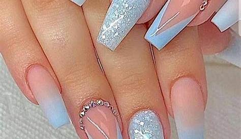 Acrylic Nail Ideas Blue And White UPDATED 55 Blissful Baby s August