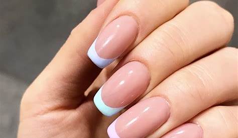 Acrylic Nails Colored French Tip Cute s Flare Flare