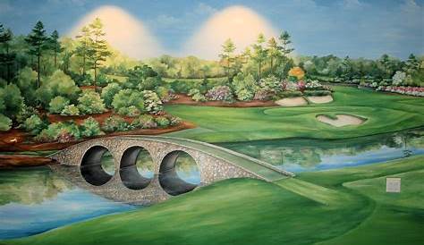 Here is my acrylic painting of Ross Bridge Golf Course, Hole 13 on 9 X