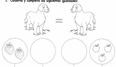 pensamiento matemático preescolar: juego con dados igualar cantidades