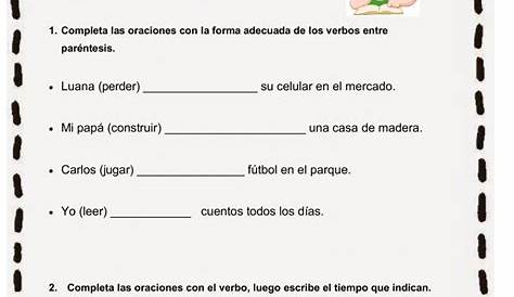 Ejercicio online de El verbo para 4º, 5º, 6º | Practicas del lenguaje