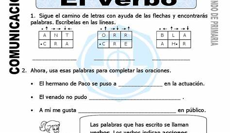 Ficha online de El verbo para Tercero de primaria. Puedes hacer los