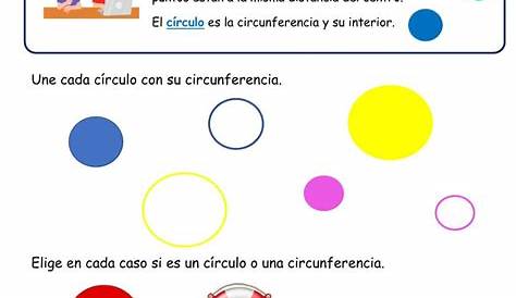 Ficha online de La circunferencia y el círculo para 2º PRIMARIA. Puedes