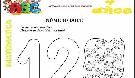 Número 12 Para Imprimir Pintar Colorear Fichas De Tareas | Images and