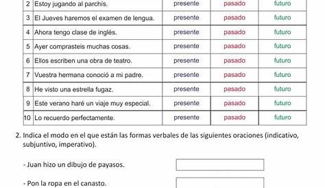 Ejercicio pdf online de Verbos para Tercero de primaria | Online