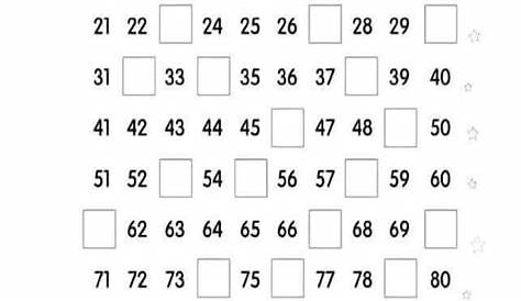 Fichas de Primaria: Conteo de números hasta el 100