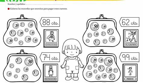 Monedas Para Niños De Kinder - 34 Ejercicios De Monedas Y Billetes