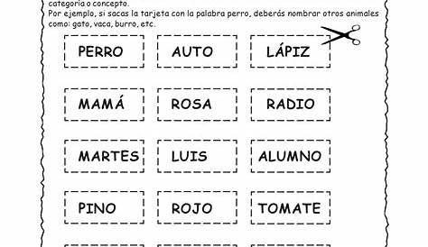 Ejercicios de lengua para Segundo de Primaria (Textos, Imágenes