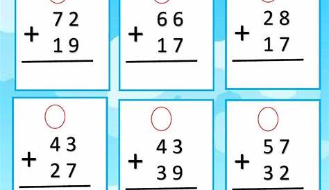 Fichas para repasar sumas: una, dos y tres cifras. En PDF | Fichas de