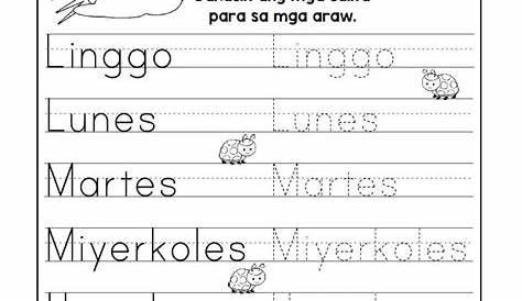 Araw Sa Isang Linggo Worksheets For Kindergarten