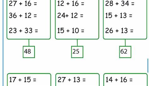 CE1-cycle2 EXERCICES CORRIGES: Additionner 2 nombres en ligne | Ce1