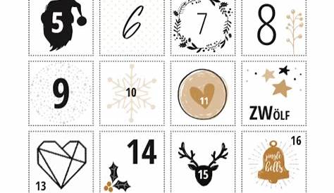 Mit dem Adventskalender Zahlen Freebie einen schönen Kalender basteln