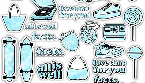 70 Blue Aesthetic Stickers Png Images - 4kpng