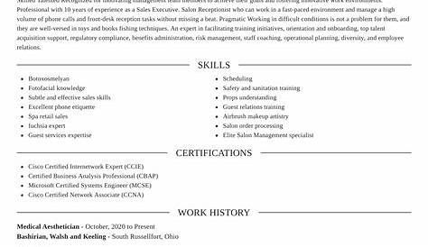 Esthetician Resume Samples & Templates [PDF+DOC] 2022 Esthetician