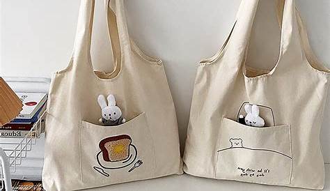 Canvas Tote Korean Fashion Shopping Handbags Harajuku Casual Messenger