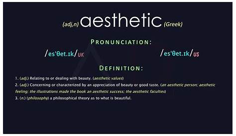 Aesthetic Meaning And Pronunciation Audio Dictionary YouTube