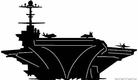 Aircraft carrier silhouetter vector 01 | Aircraft carrier, Ship