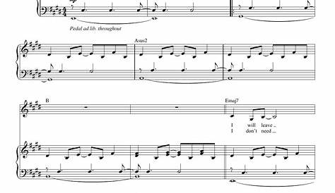 All I Ask, (intermediate) sheet music for piano solo (PDF)