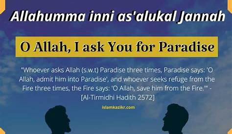 Allahumma Inni As'aluka Al Jannah Dua Meaning in English