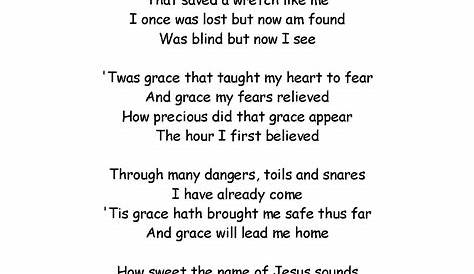 Printable Amazing Grace Sheet Music With Lyrics / Amazing Grace (My