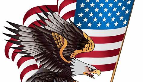 American Flag And Eagle Transparent PNG Clip Art Image
