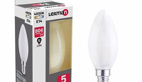 Ampoule Lexman E14 Flamme Filament LED 5W = 470Lm (équiv 40W)