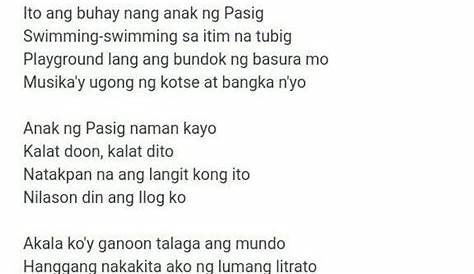 Anak ng Pasig (Positive Lyrics) - YouTube